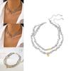 Ensemble Collier et Bracelets Pendentif Cœur Géométrique pour Femmes