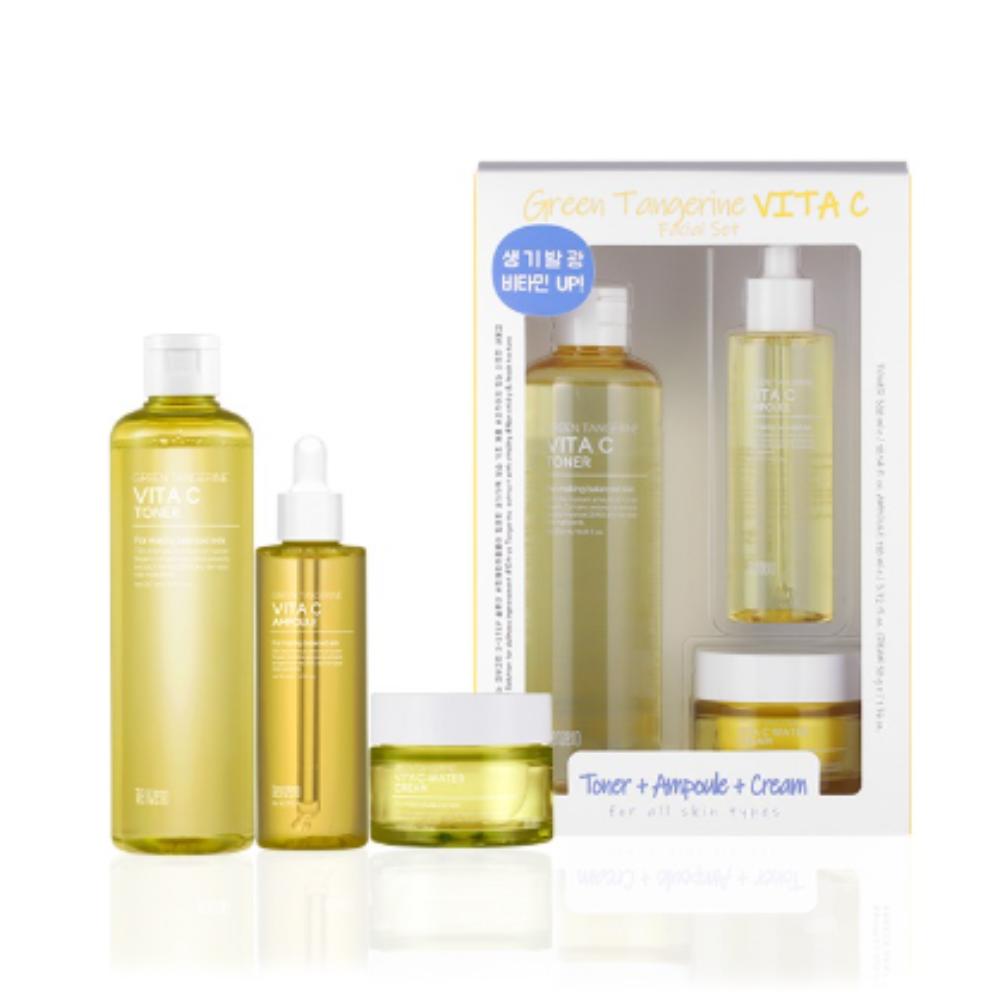 [TENZERO] Green Tangerine Vita-C Facial Set(Toner+Ampoule+Cream)