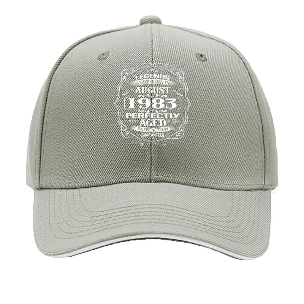 High Quality August  Legends Aged Birthday Text Design Baseball Cap Unisex Summer Casual Adjustable Snapback Cap