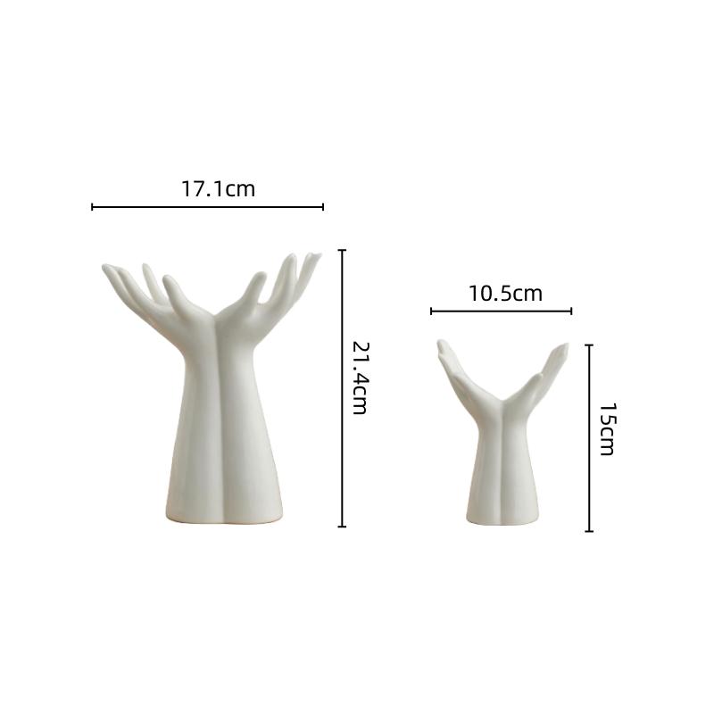 Creative Ceramic Hand-Shaped Vase – Porcelain Arm Palm Flower Holder for Home Decoration