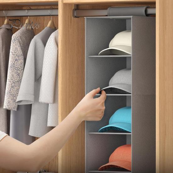 Úložný priestor na baseballové čiapky, veľkokapacitný stojan na klobúky s 10 priehradkami, ľahko zostaviteľný držiak na čiapky a organizér na klobúky