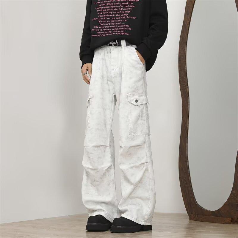 JYL Men s Cargo Pants Cross-Border American Tie-Dye Winter Paratrooper Denim L сплав оранжевый