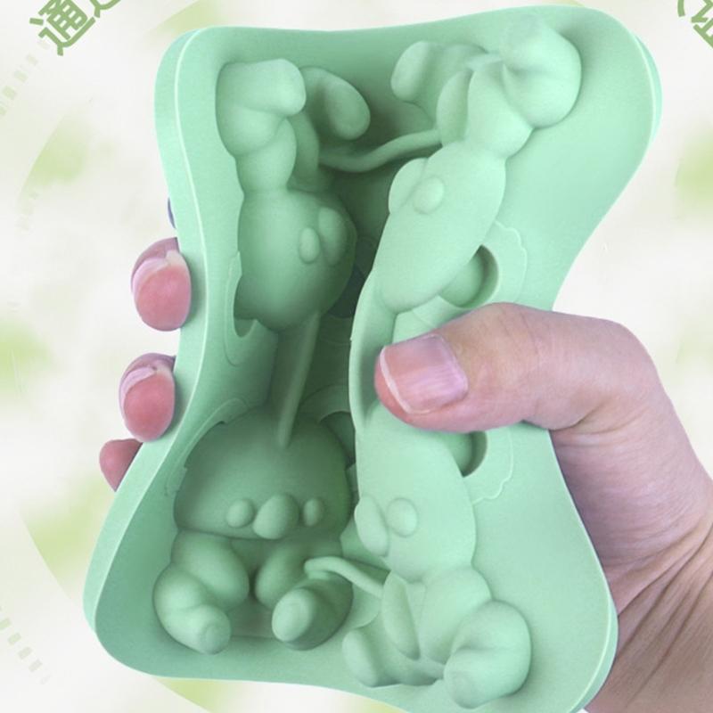 Einfaches Auslösen von Eisformen Flexible Silikon-Eiswürfelmaschine Einzigartige Koala-Form Eiswürfelbehälter für Suppen-Gefrierfächer Wein Saft Langlebig