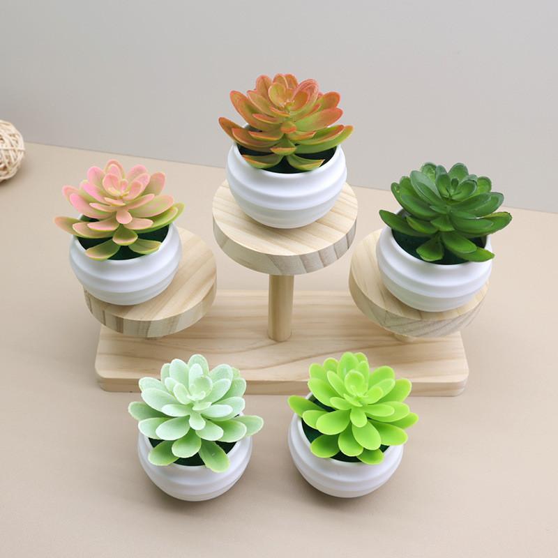 Plant Plastic Succulent Lotus Artificial Potted For Indoor Decoration And Gifts
