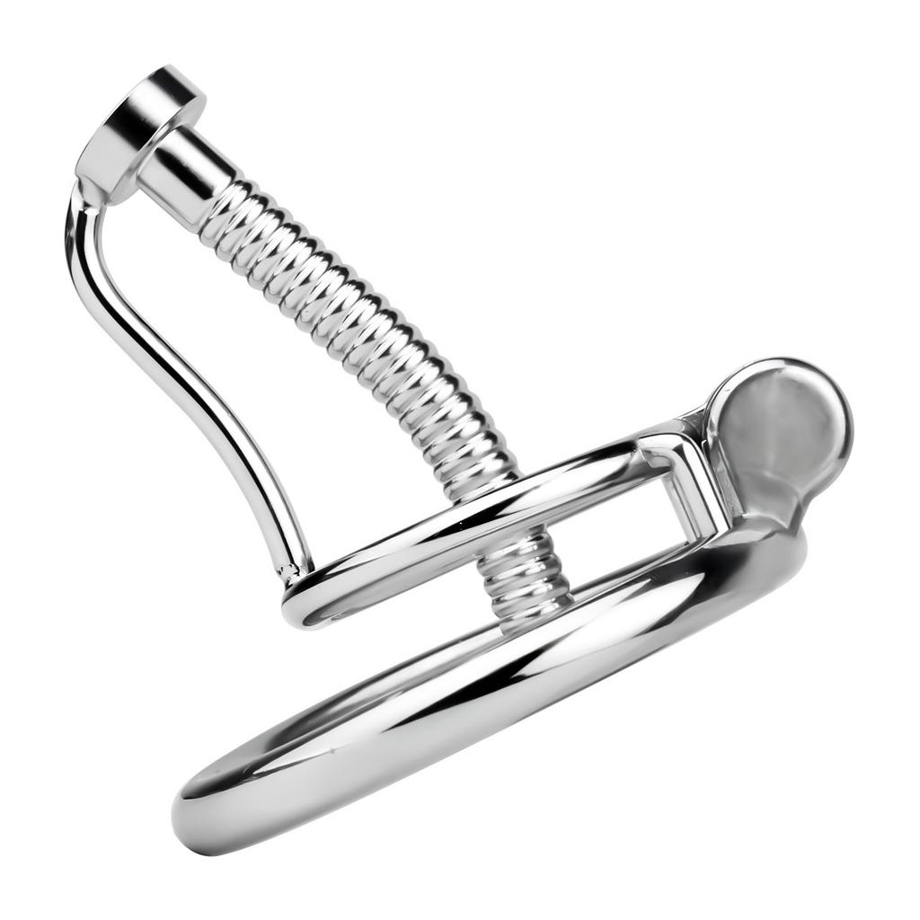 Men's Stainless Steel Chastity Lock Metal CB Penis Cage Penis Ring Catheterization Plugging Urethra Sex Toy