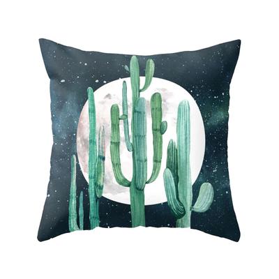 Succulent Cactus Comfortable Linen Pillowcase Sofa Home Cushion Cover