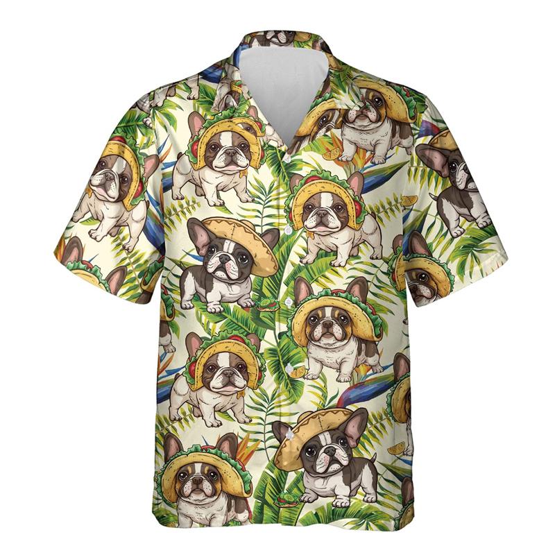 

Модные рубашки с 3D-принтом в стиле мексиканского куриного рулета для мужчин, забавный дизайн, рубашка Taco Aloha Beach с изображением животных, буррито, короткий рукав XL