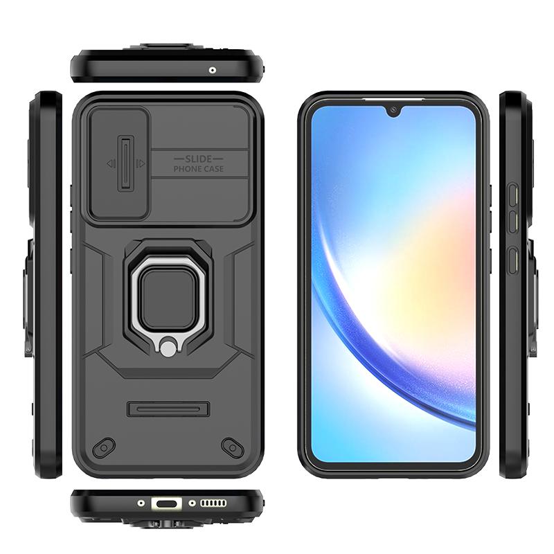 Schiebe-Kameraobjektiv-Hülle für Samsung Galaxy A13 A14 A15 A24 A25 A26 A34 A35 A36 A54 A55 A56 5G 4G Armor Stoßfest Coque
