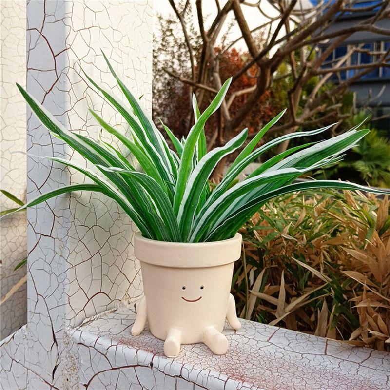 AT21-Smile Face Planter Pot Funny Plant Pot For Indoor Outdoor Plants Cute Head Planters Decorative B