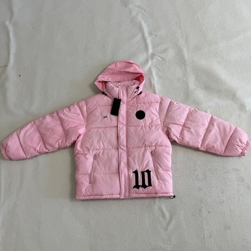 Winter Embroidered Stand Collar Puffer Coat Loose Thick Warm Jacket Men Women