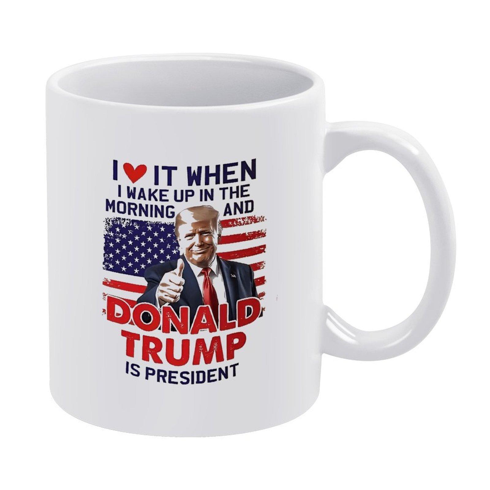 

1pc 11oz white ceramic mug, double-sided printed, fun relaxed everyday style, smooth finish, ideal for coffee drinkers