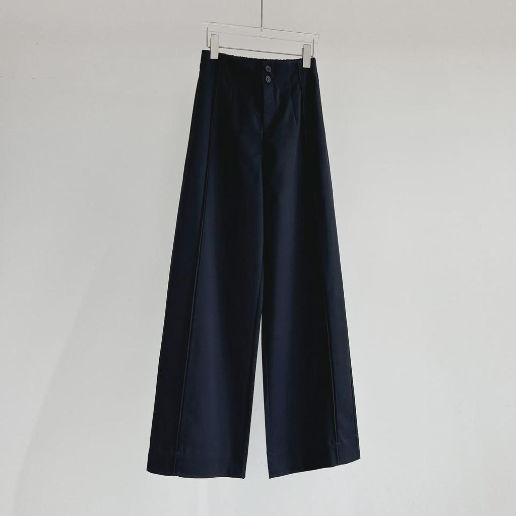 Dámské bavlněné plisované kalhoty s vysokým pasem a širokými nohavicemi, áčkového střihu - Prodlouží vaše nohy v ležérním francouzském stylu