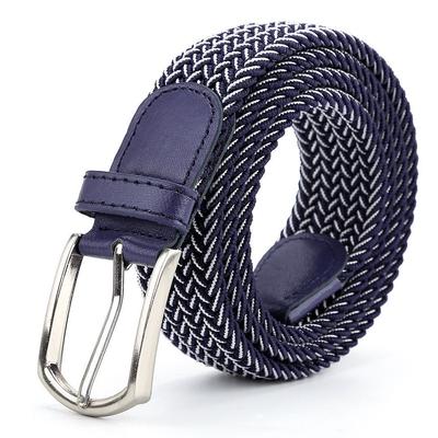 Extended Stretch Men'S Canvas Knitted Pin Buckle Belt, Women'S Elastic Belt Golf Casual Belt