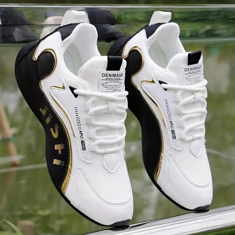 Breathable mesh men's shoes casual color matching sports shoes simple and fashionable low-top height increase handsome