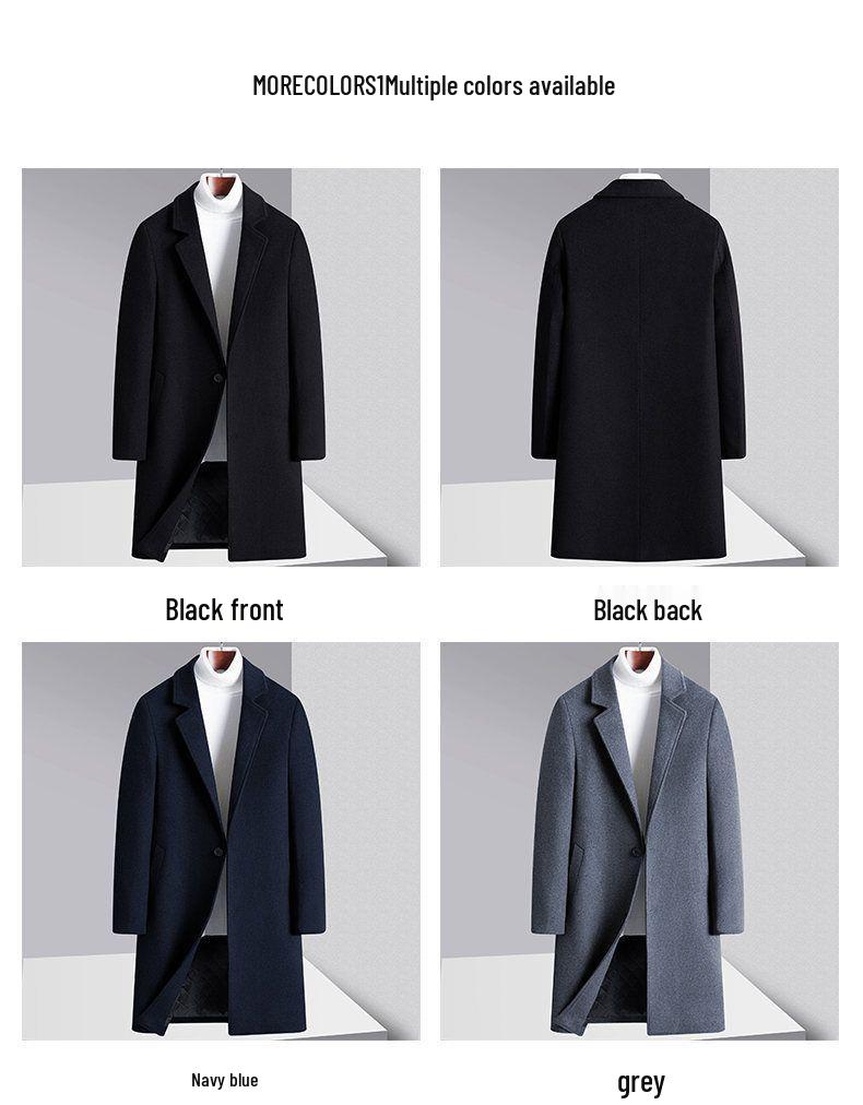 2025 Men's Winter Light Luxury Wool Mid-Length Business Coat