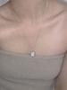 Turntable Oval Stone Necklace (Rainbow Moonstone)