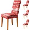 Christmas Chair Covers 4 Pack, Reindeer Soft Stretch Chair Slipcover for Dining Room, Kitchen,Stretch Removable Dining Chair Slipcovers Protector