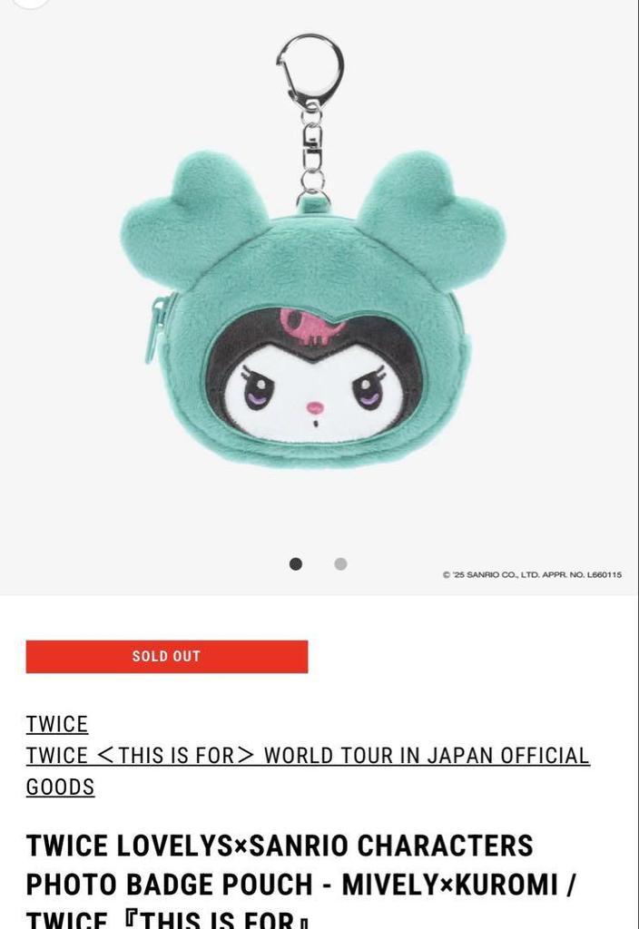 [USED] TWICE MIVELY×KUROMI Can Badge Pouch