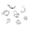 40pcs Antique Silver Plated Moon Heart Small Charms Pendant DIY Handmade Jewelry Findings for Bracelet Necklace Accessories