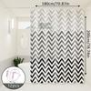 Black And White Wave Pattern Shower Curtain, Flowing Line Design, Strong Visual Layering Effect, Bathroom Shower Partition Curtain