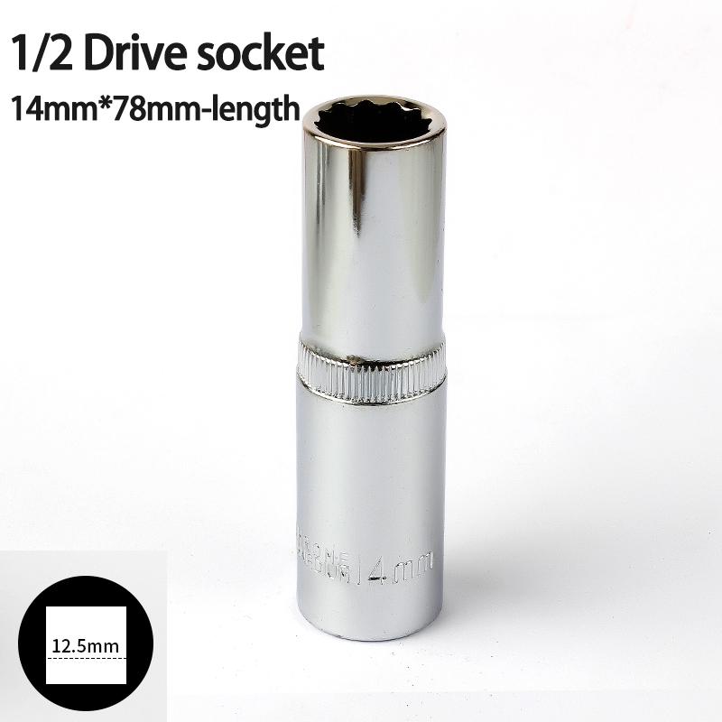 1pcs 12 Point 78mm Mirror Deep Socket Head 1/2 Drive Torx Bit Ratchet Wrench Adapter Tool Part 8-32mm Car Repair Tools
