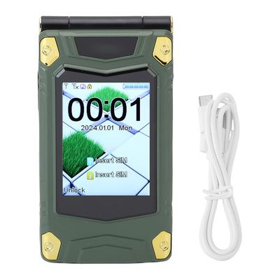 Vyklápěcí telefon Dva displeje 2G Dlouhá výdrž Baterie Dual SIM 4800mAh Hlasové vysílání Vyklápěcí mobilní telefon