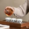 Green Bamboo Panda Portable Ceramic Travel Tea Set
