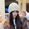New Handwoven Bag Head Hat Women's Spring Summer Wool Hat Retro Literary Knitted Hat Fashion Pile Hat Tide