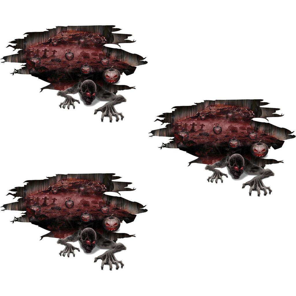 Durable Pvc Hell Zombie Wall And Floor Stickers For Unforgettable Halloween Atmosphere