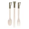 CHUMS Camper Cutlery Set Length 20cm Length 20cm Length 22cm 3-Piece Khaki/Grey CH62-1734-M095-00 Spoon Fork Chopsticks