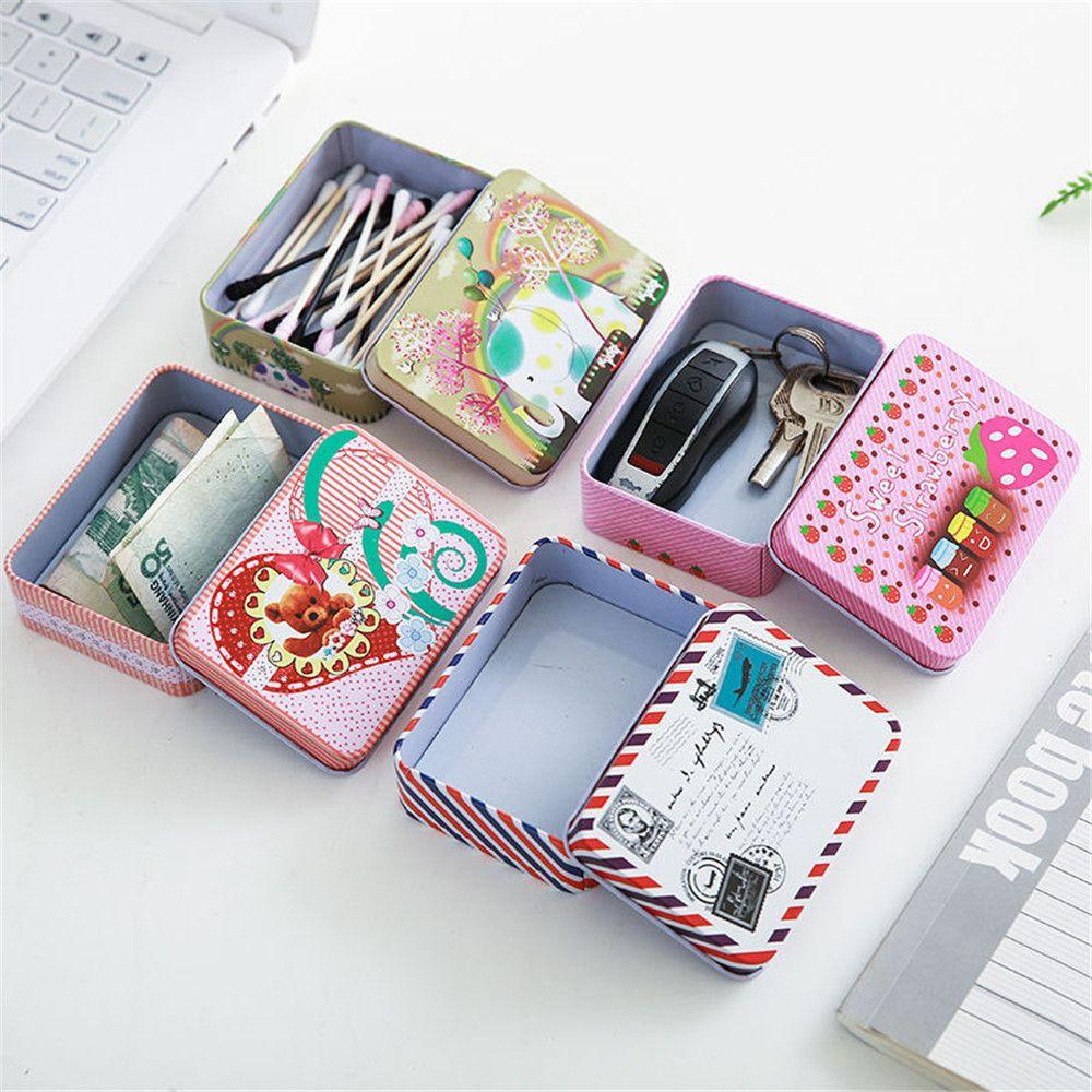 Organizer Box Iron Hairpin Jewelry Box Mini Cartoon Storage Boxes Dustproof