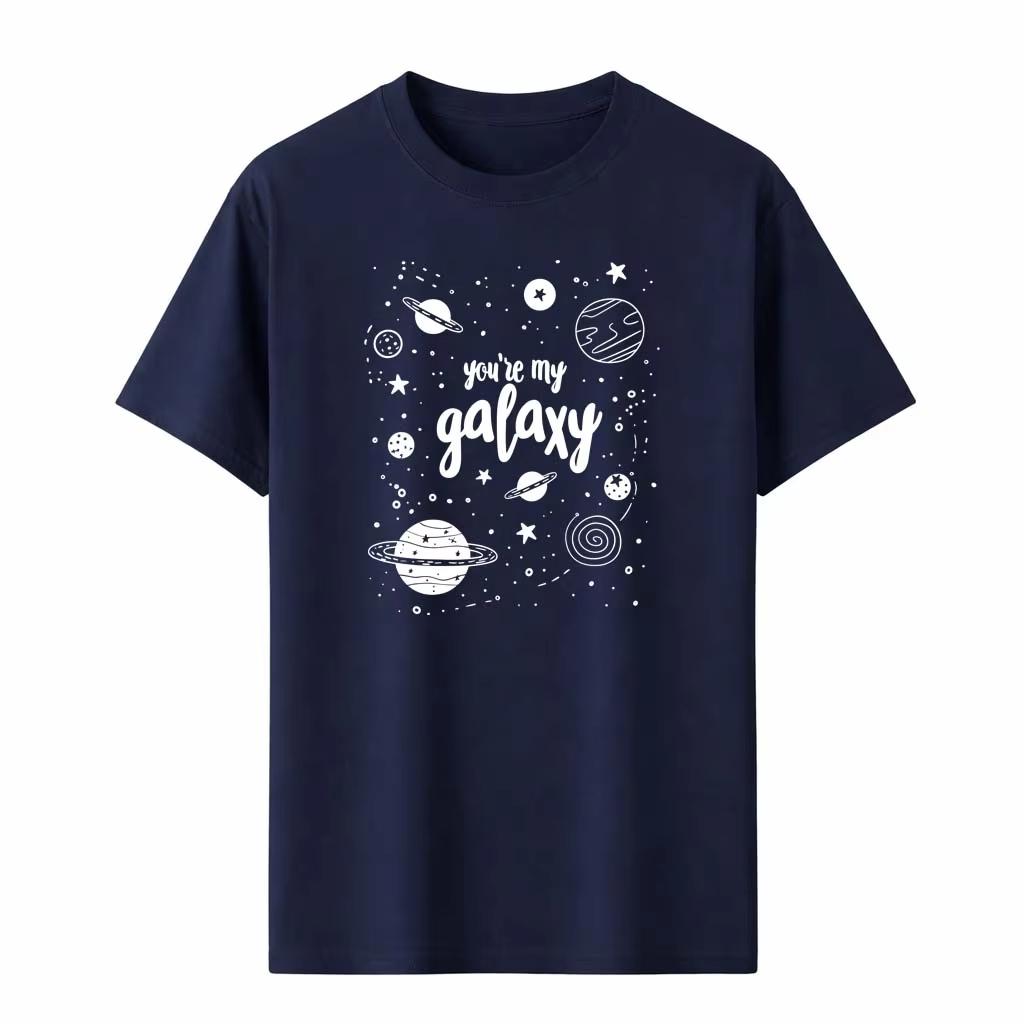 2026 Space Love TShirt Unisex WOMEN Planet Print Quote Streetwear Black Tee Top Comfortable and loose Unisexs and WOMENs Tshirts