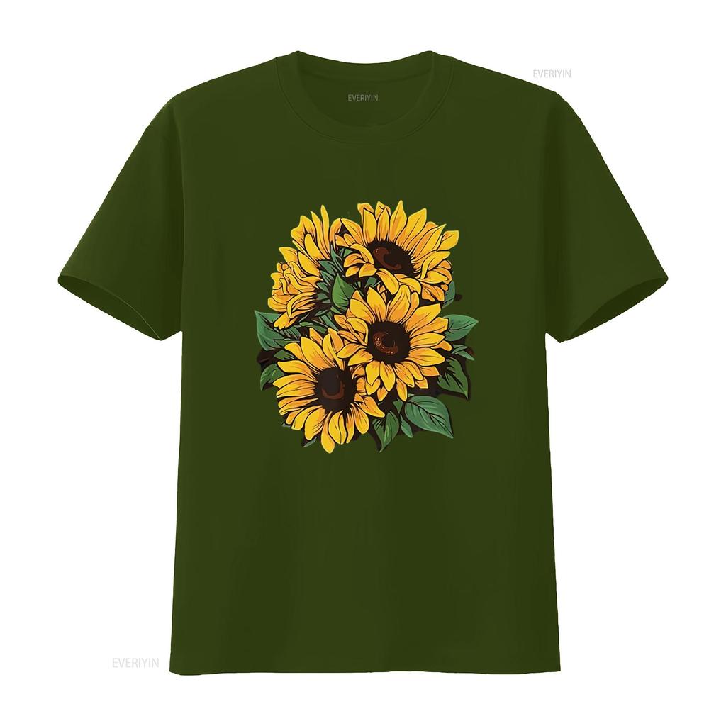 Mens Garden Gardener Sunflower Gardening T Shirt Black Vintage Washed Stylish Unisex Graphic Comfortable Fashion