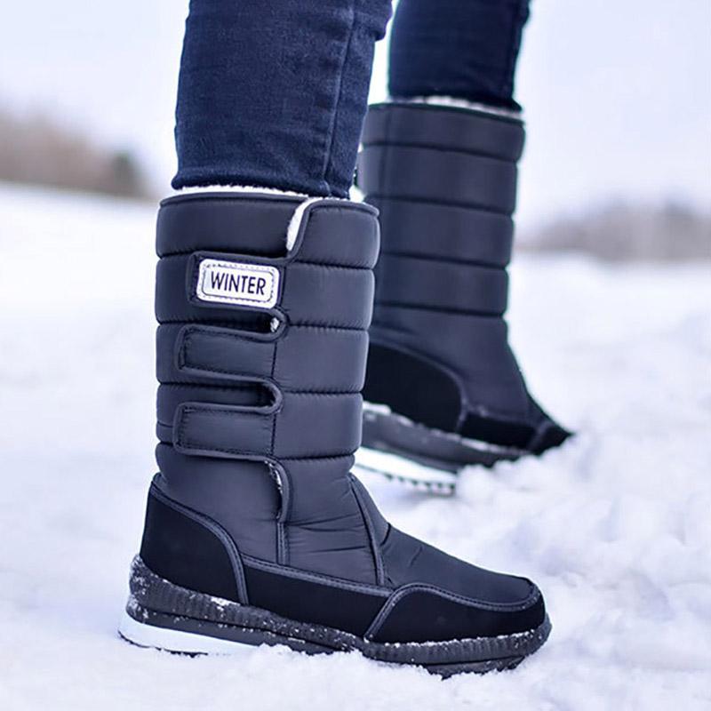 WOTTE Men Boots NEW Winter Shoes Men Warm Snow Boots Mid-calf Men Winter Shoes Thick Plush 30% Wool Outdoor Winter Boots
