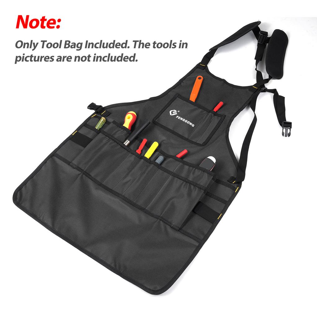 PENGGONG Oxford Fabric Waterproof Bib Kitchen Apron with Pockets Adjustable Neck Strap Unisex BBQ