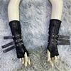 Adjustable Rock Style Lace Arm Protector With Embellished Design For Wrist Support And Stylish Defense