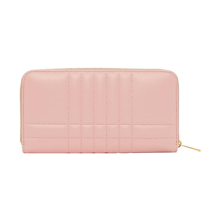 Burberry Lola Bag Exclusive Logo Design Zipper Closure Quilted Lambskin Wallet Women Wallet Pink 80626981