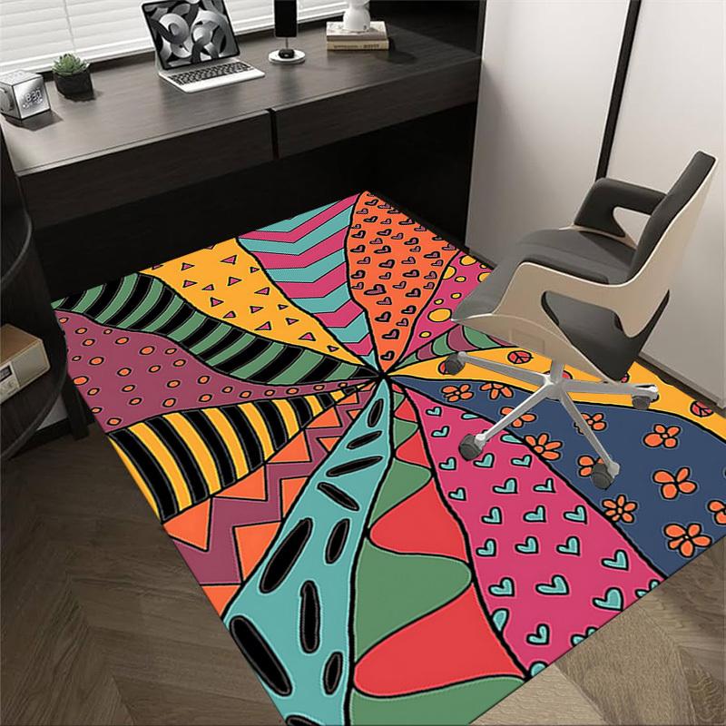 1PC Pattern Shapes Extra Large Non Slip Floor Carpet, Office, Family, Bedroom Large Area Rug Indoor Rugs, Vibrant Colors