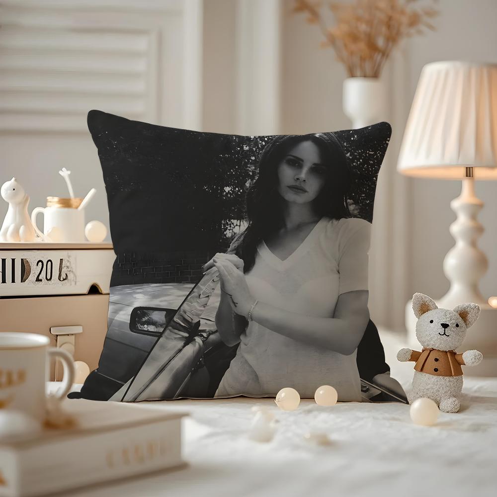 Singer L-Lana Del Rey Cushion Cover Anti-dustmite Pillowcase Invisible zipper silky short plush Sofa cushion cover