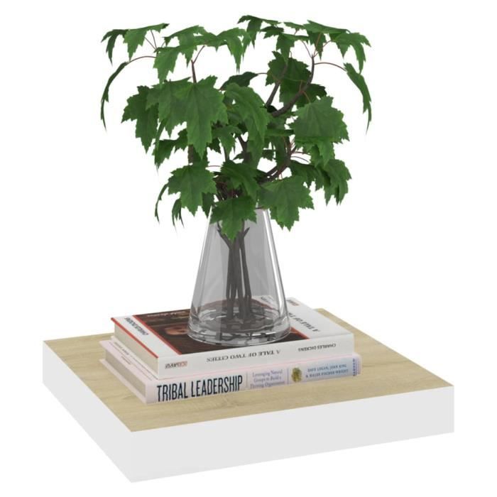 VidaXL Étagère murale flottante Chêne et blanc 23x23,5x3,8 cm MDF
