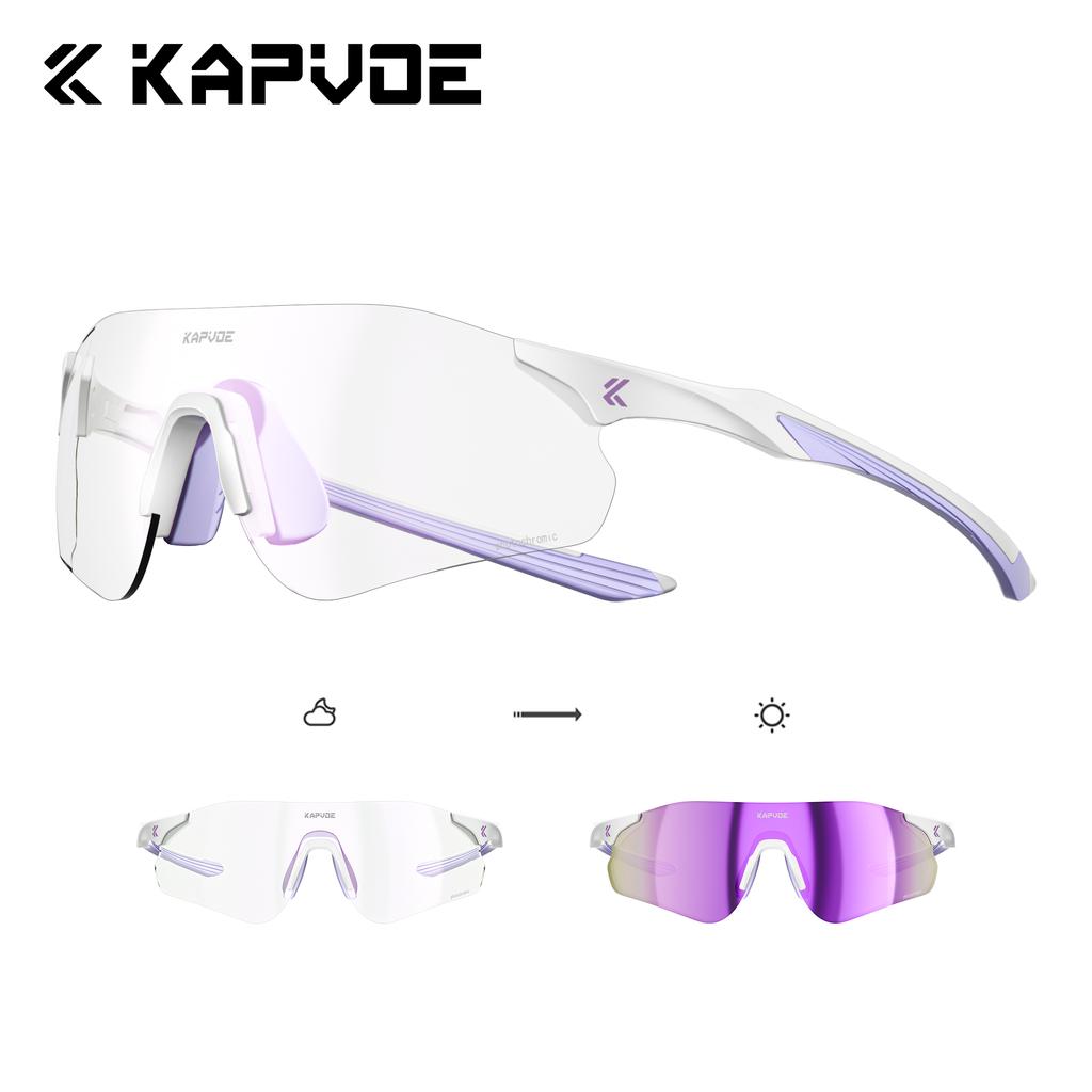 Kapvoe Photochromic Running Sunglasses Women Men Cycling Glasses Bike Glasses UV400 Bike Eyewear MTB Sports Bicycle Goggles 2026