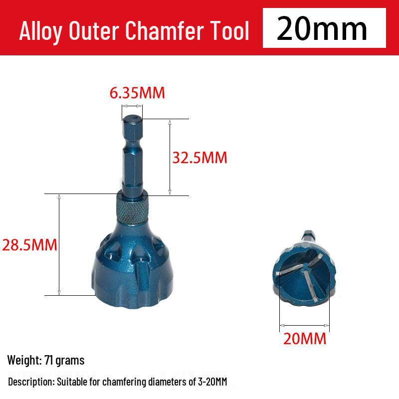 

Tungsten Steel Deburring Chamfer Tool CN plug (adapter included)