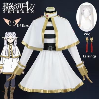 Sousou No Frieren Cosplay Kostuum Pruik Schoenen Anime Figuren Magiër Jurk Elf Oor Halloween Feest Kerstmis voor Vrouwen