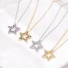 Fashion Full Zinconia Star Pendant Neklace For Women Men Stainless Steel Chain Choker Vintage Necklace Female Daily Jewelry Gift