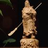 Small-Leaf Boxwood Carving: Mighty Guan Gong Ornament, Scenic Spot Style