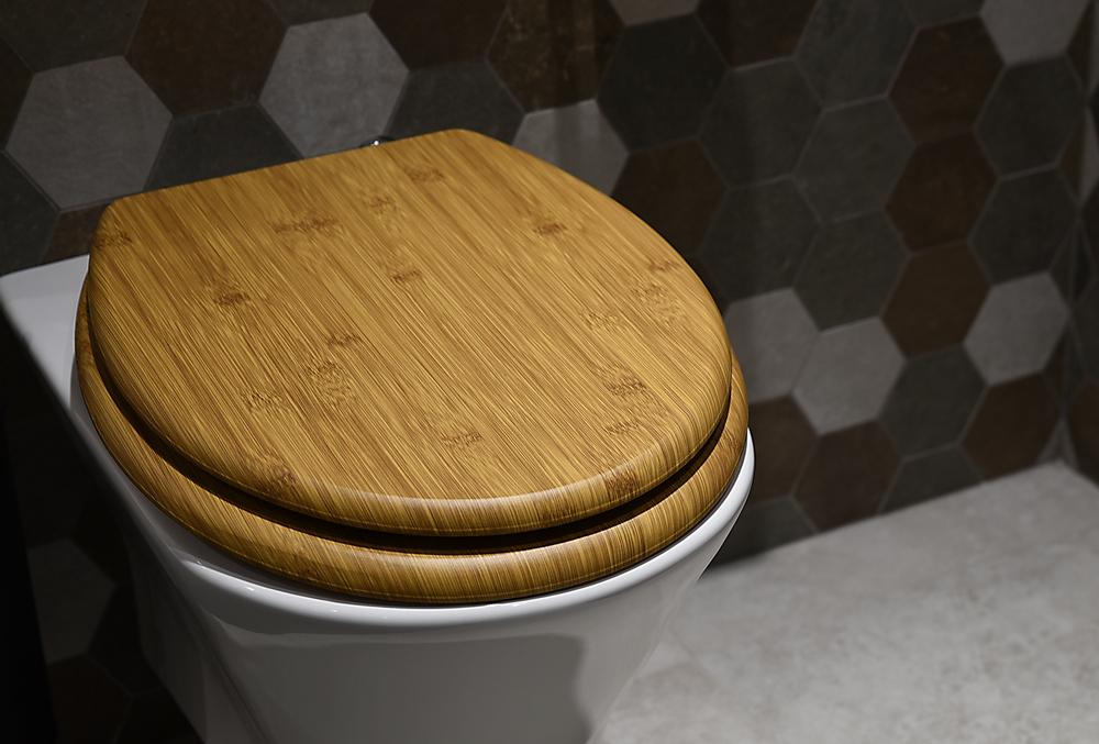 Soft-close Universal Toilet Seat AWD INTERIOR 1598 Bamboo MDF Bamboo Pattern