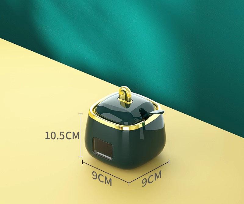 

Nordic Style Light Luxury Simple Seasoning Jar New Household Plastic Salt Shaker with Lid Scoop Green High Aesthetic Tank зелений
