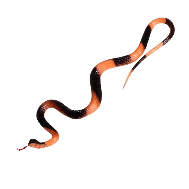 45cm Realistic Rubber Snake Simulation 3D Anaconda Toys Rubber Fake Snake Halloween Decoration Ornament Gift for Children
