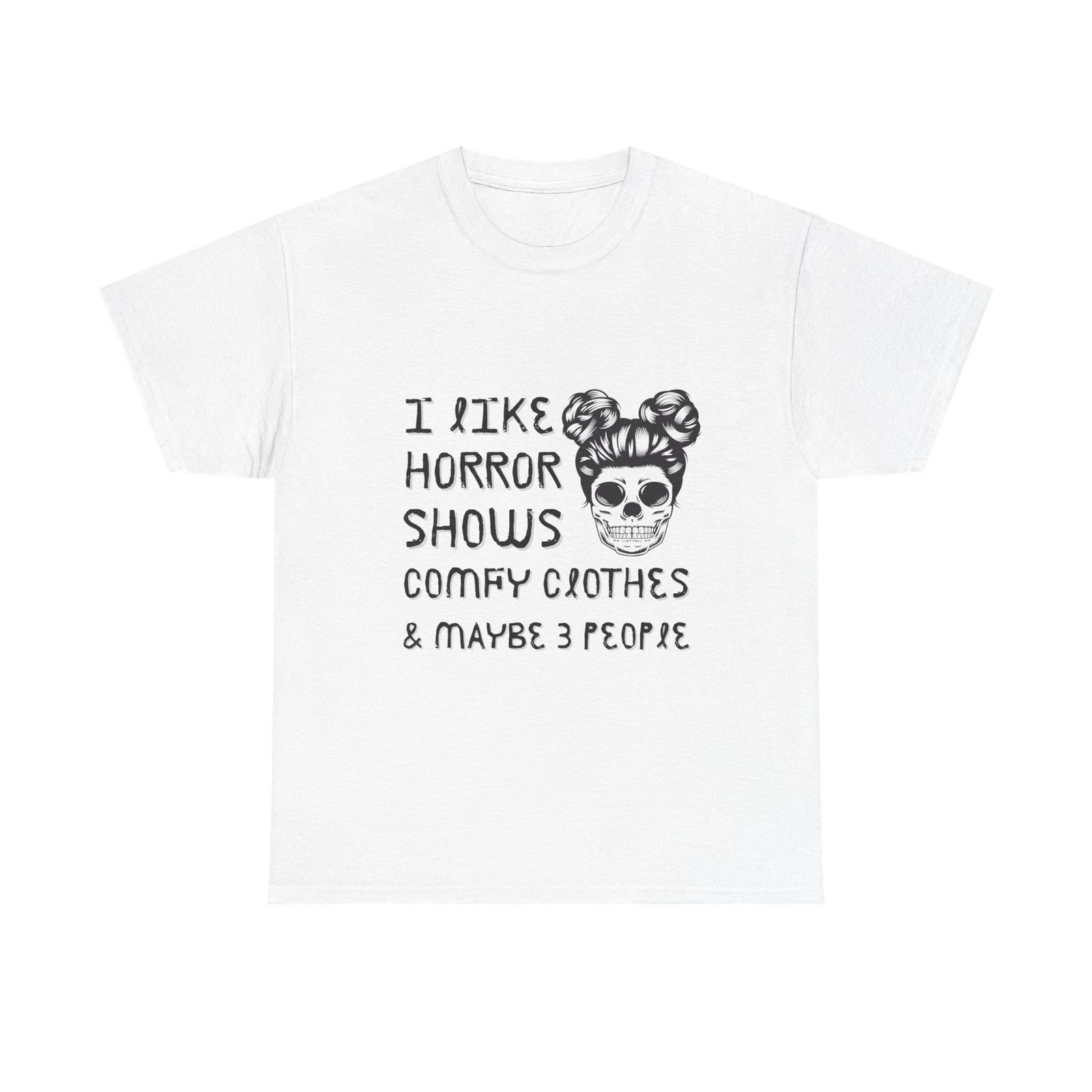 

I Like Horror Shows Skull Graphic Tee | Comfy Clothes Quote T-Shirt S