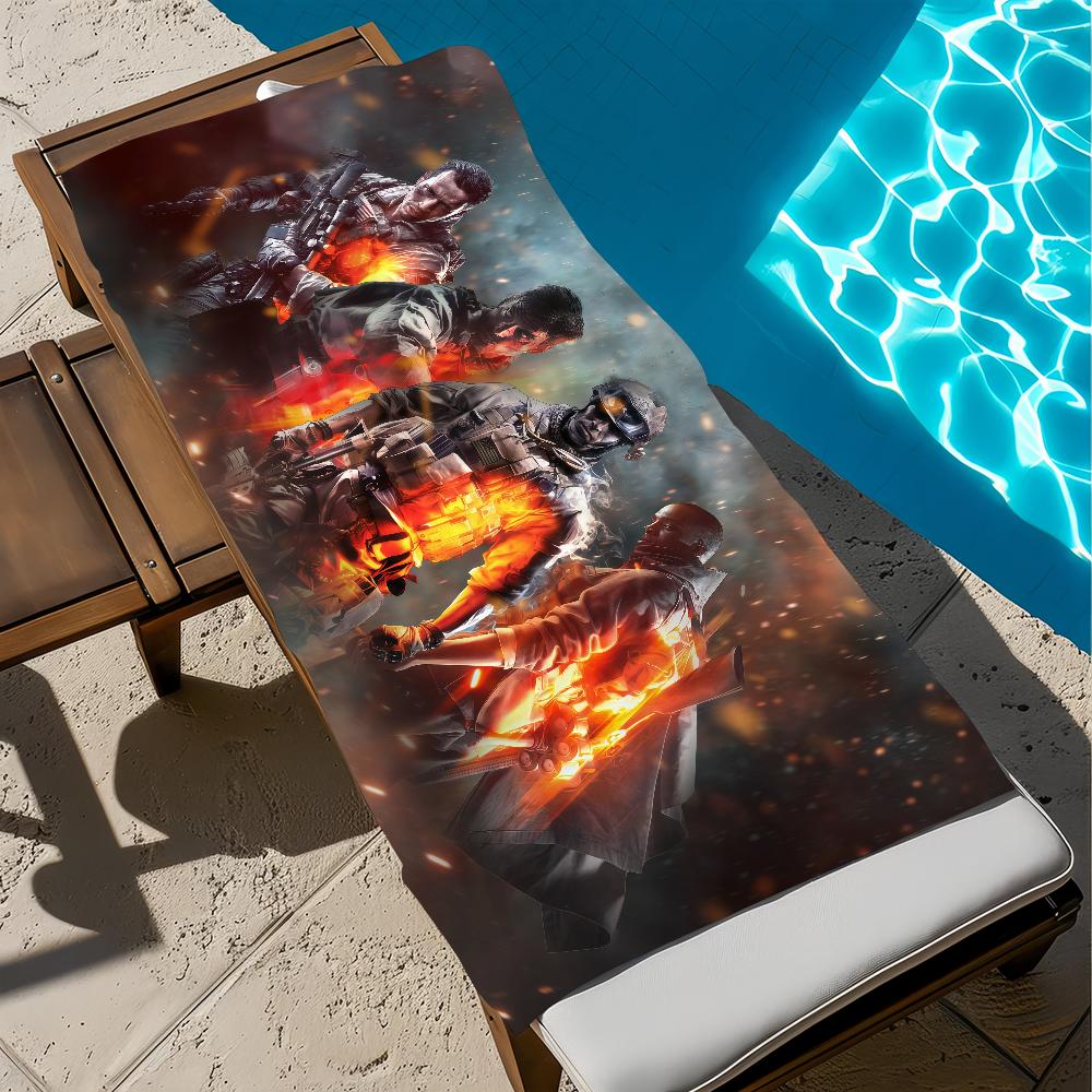 Game B-Battlefield 6 Towel Large Quick-Drying Microfiber soft Beach Towel for Travel Fitness Sauna Bathing Camping